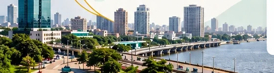 Lagos skyline across the lagoon